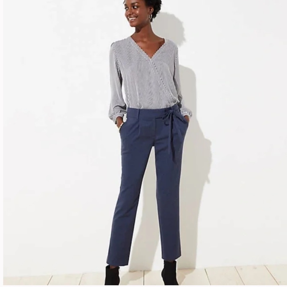LOFT Slim Tie Waist Pencil Pants
